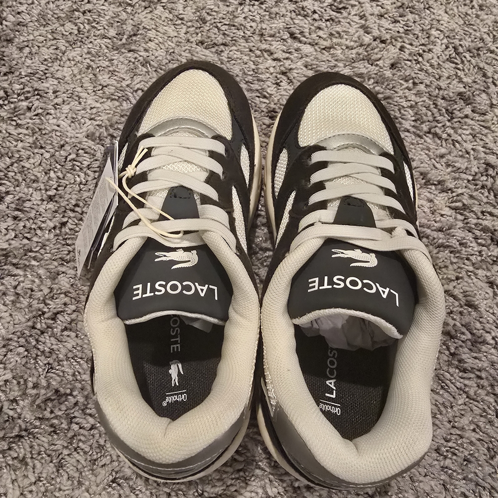LACOSTE Kids Storm 96 Sneakers - Blk/Off-White - Size 1 - NEW! - Picture 3 of 6